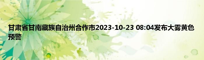 甘肃省甘南藏族自治州合作市2023