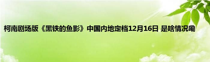 柯南剧场版《黑铁的鱼影》中国内地定档12月16日 是啥情况嘞